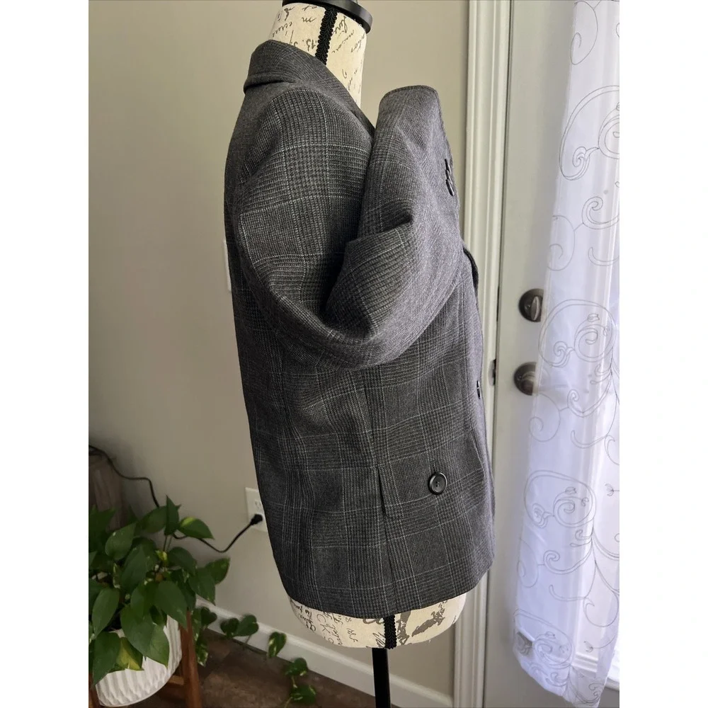 Pendleton Women's Virgin‎ Wool Blazer 6P Gray Blue Glen Plaid Office Classic
